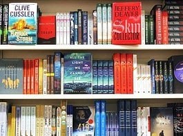 Variety of books on the bookshelf