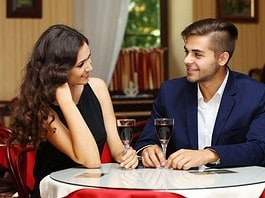 Dating man and woman on a table