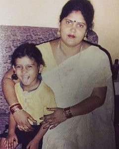 Amit Vikram Pandey with his mother