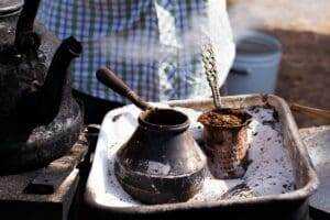 A+ Tips on How to Make Turkish Coffee 15 Turkish coffee is traditionally made in hot sand