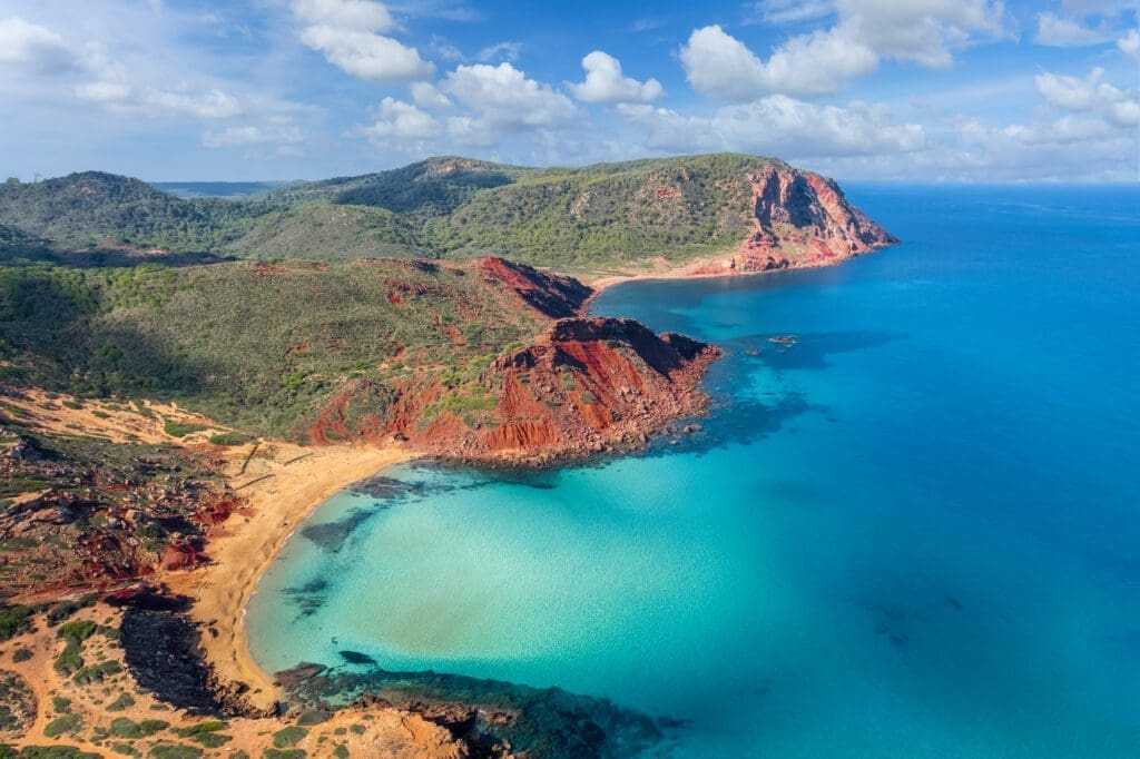 How to Discover Nature in Menorca 9 Landscape with aerial view of Cala Pilar beach