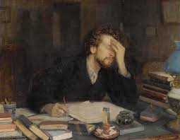 Straight from the Writer's Desk To The Writer's Block! 2 Leonid Pasternak depicting a frustrated writer