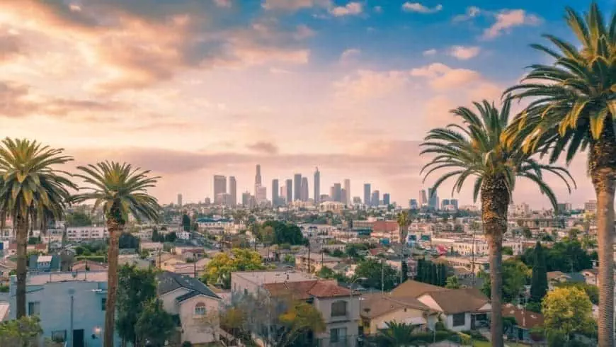 Sunset view of Los Angeles, California