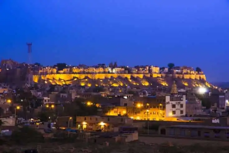 A Day in Thar Desert. 9 Jaisalmer fort at night