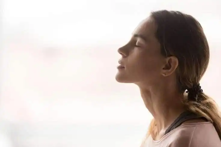 Tips and Tricks To Overcome Stage-Fright! 2 Woman taking a deep breath