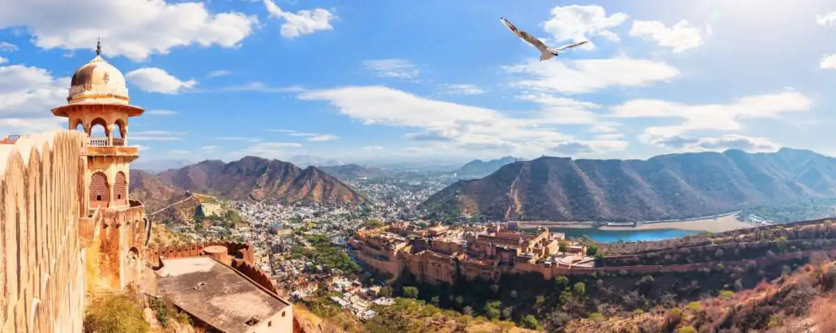 Why You Should Visit Rajasthan at Least Once in Your Life 8 Panoramic view of the Amber Fort, Maotha Lake and the Aravalli Range, view from the Jaigarh Fort, Jaipur, Rajasthan, India. Why You Should Visit Rajasthan at Least Once in Your Life
