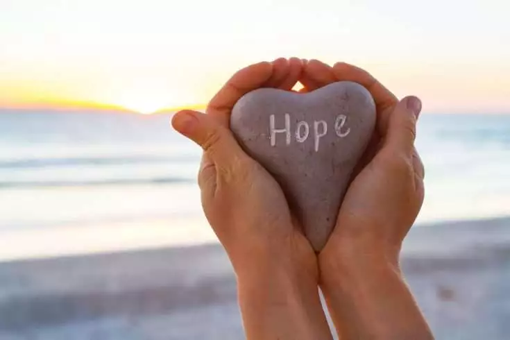 Hope written on a stone