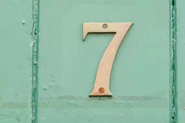 Number 7 on a green door