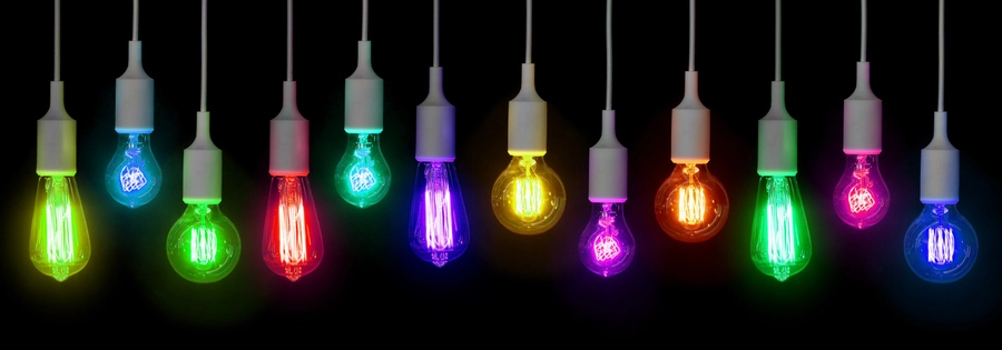 Coloured light bulbs